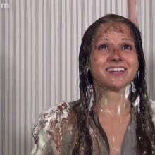Anglefan: New Hannah Perez video!  Pied in a business suit!