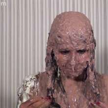 Anglefan: New Hannah Perez video!  Pied in a business suit!