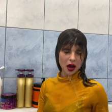 Wet Live Team: Wet Fun Anastasia in a Skirt and Yellow Blouse!