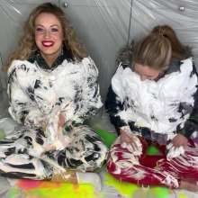 bsmessybakery: Bri and Lou's Fluorescent Gunged Jackets