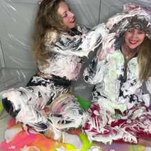 bsmessybakery: Bri and Lou's Fluorescent Gunged Jackets