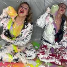 bsmessybakery: Bri and Lou's Fluorescent Gunged Jackets
