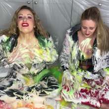 bsmessybakery: Bri and Lou's Fluorescent Gunged Jackets