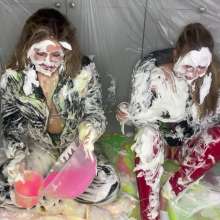 bsmessybakery: Bri and Lou's Fluorescent Gunged Jackets