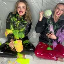 bsmessybakery: Bri and Lou's Fluorescent Gunged Jackets