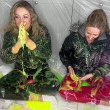 bsmessybakery: Bri and Lou's Fluorescent Gunged Jackets