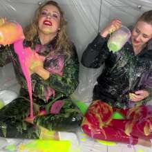 bsmessybakery: Bri and Lou's Fluorescent Gunged Jackets