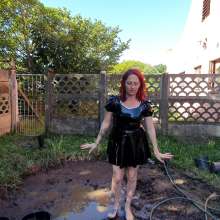 Thefetishgirl: Chocolate Batter in PVC Dress