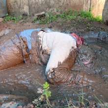 Darkabyss445: Denim Dungarees and Jersey Sensual Mud Play