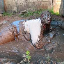 Darkabyss445: Denim Dungarees and Jersey Sensual Mud Play