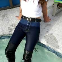Tight and Wet Clothes: Her First Skintight Jeans and Boots Audition PART1
