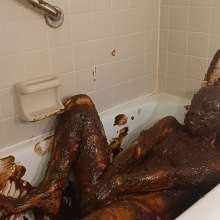 RevSlymsford: Kaydens In A Basque, Wanks + Plays In Chocolate Pudding