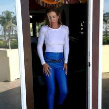Tight and Wet Clothes: Leather Jeans Get Oiled and Watered