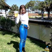 Tight and Wet Clothes: Leather Jeans Get Oiled and Watered