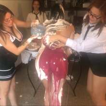 RevSlymsford: Mary and Tefy Trash Schoolgirl Dani For Wearing A Thong