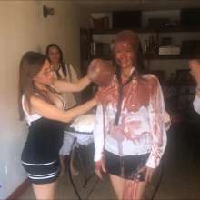 RevSlymsford: Mary and Tefy Trash Schoolgirl Dani For Wearing A Thong