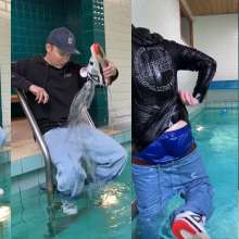 vstyle83: Pool Time in Karl Kani Baggies