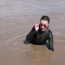 DungeonMasterOne: PVC Catsuit, Playboy Heels, Mud!