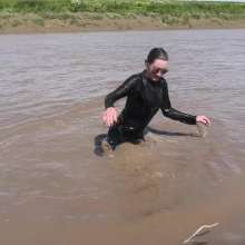 DungeonMasterOne: PVC Catsuit, Playboy Heels, Mud!