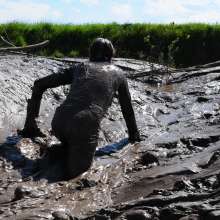 DungeonMasterOne: PVC Catsuit, Playboy Heels, Mud!