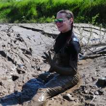 DungeonMasterOne: PVC Catsuit, Playboy Heels, Mud!