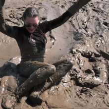 DungeonMasterOne: PVC Catsuit, Playboy Heels, Mud!