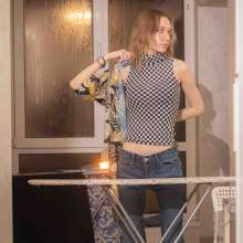 Wet Live Team: She Ironed Her Shirt to Get Completely Wet--fully-dressed