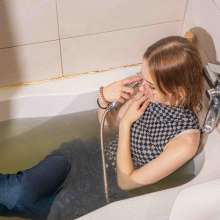Wet Live Team: She Ironed Her Shirt to Get Completely Wet--fully-dressed