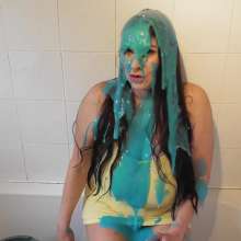 WAMfuns Messy Forfeits: Sophia Delane Yellow Dress, Pearlescent Gunge