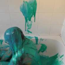 WAMfuns Messy Forfeits: Sophia Delane Yellow Dress, Pearlescent Gunge