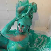 WAMfuns Messy Forfeits: Sophia Delane Yellow Dress, Pearlescent Gunge