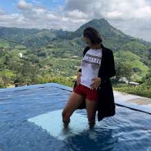 wet.look.me: Wetlook girl in coat and shorts gets wet in mountains pool | Wetlook.biz