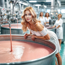 Bobographer: Blonde in thick pink mess