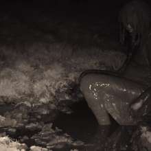 Swamp Angel: 80 Infrared Mud Mini Skirt
