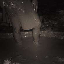 Swamp Angel: 80 Infrared Mud Mini Skirt