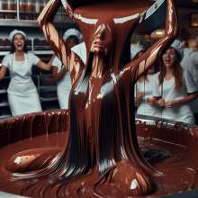 splathair2020: AI women enjoying the chocolate factory