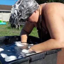 Darkabyss445: A Lovely Day for Wet Sleek Hair and Hair Washing