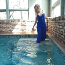 WetlookFashion: Camille-Ravishing Swim in a Blue Jumpsuit