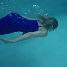 WetlookFashion: Camille-Ravishing Swim in a Blue Jumpsuit