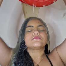 SarahPie: Head Dunked in Clear Slime
