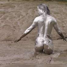 FOXY: Painted silver and dipped in mud