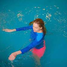 Wet Live Team: Full Natashka in a Skirt Got Completely Wet in the Pool