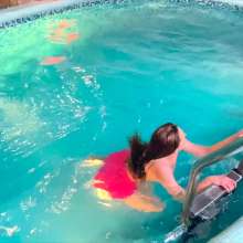Wet Live Team: Full Natashka in a Skirt Got Completely Wet in the Pool