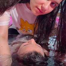 Wet Live Team: In Love with Girlfriend's Hair Wet Look and Dry Look