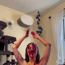 Slimed Models: Kaitlyn Pied and Pink Slimed Naked