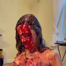 Slimed Models: Kaitlyn Pied and Pink Slimed Naked