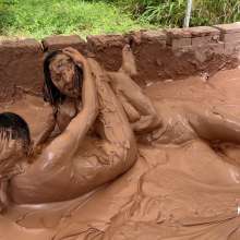 Messygirl: New Messygirl Download: Topless Mud Wrestling with Celeste and Penelope