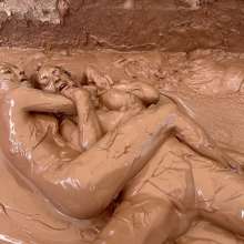 Messygirl: New Messygirl Download: Topless Mud Wrestling with Celeste and Penelope