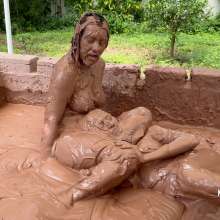 Messygirl: New Messygirl Download: Topless Mud Wrestling with Celeste and Penelope