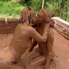 Messygirl: New Messygirl Download: Topless Mud Wrestling with Celeste and Penelope